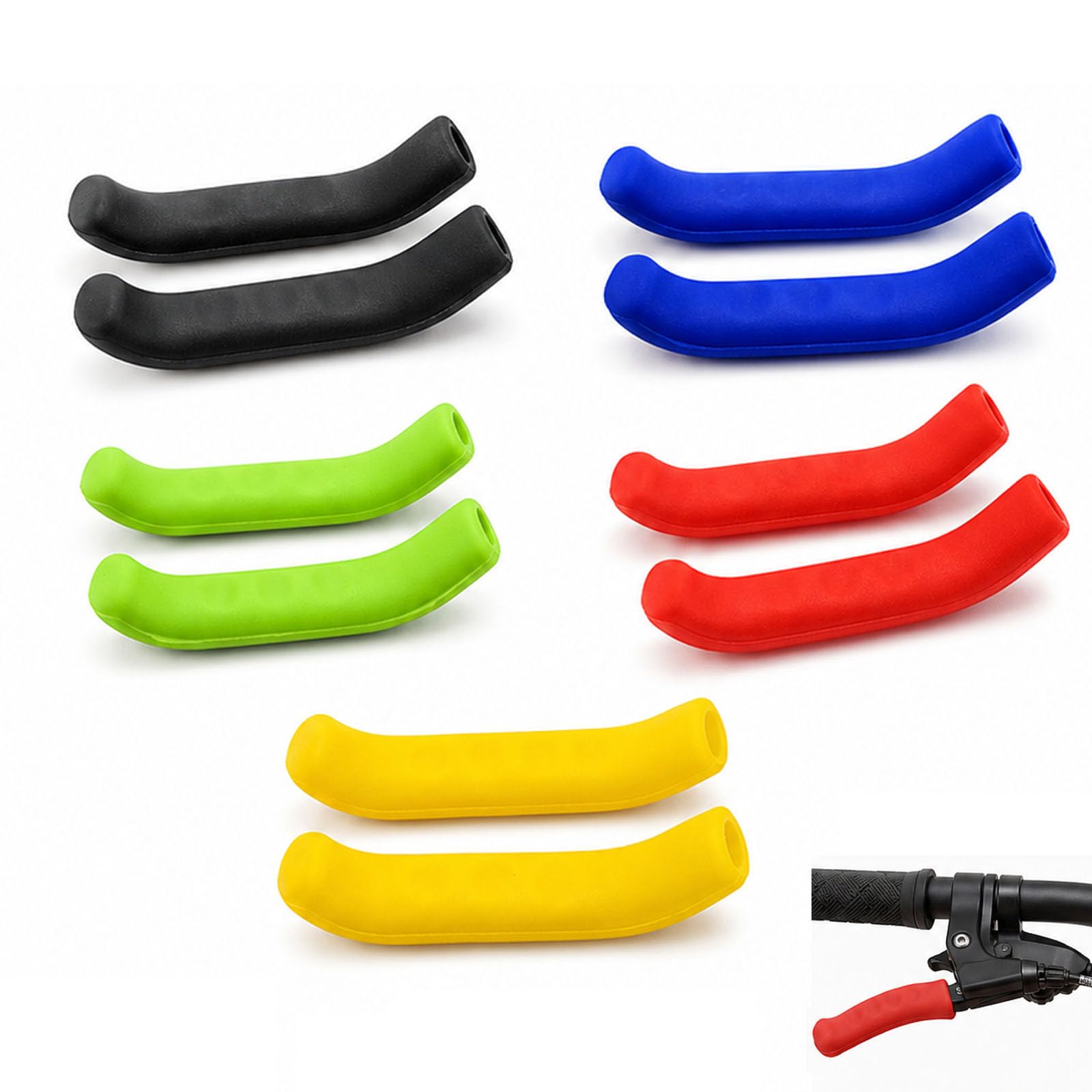 Mistillion 5Pcs Bike Brake Lever Protectors, TPR Anti-Slip Cover Sleeve Grips, Universal for Mountain Road Bike Cycling, 5 Colours