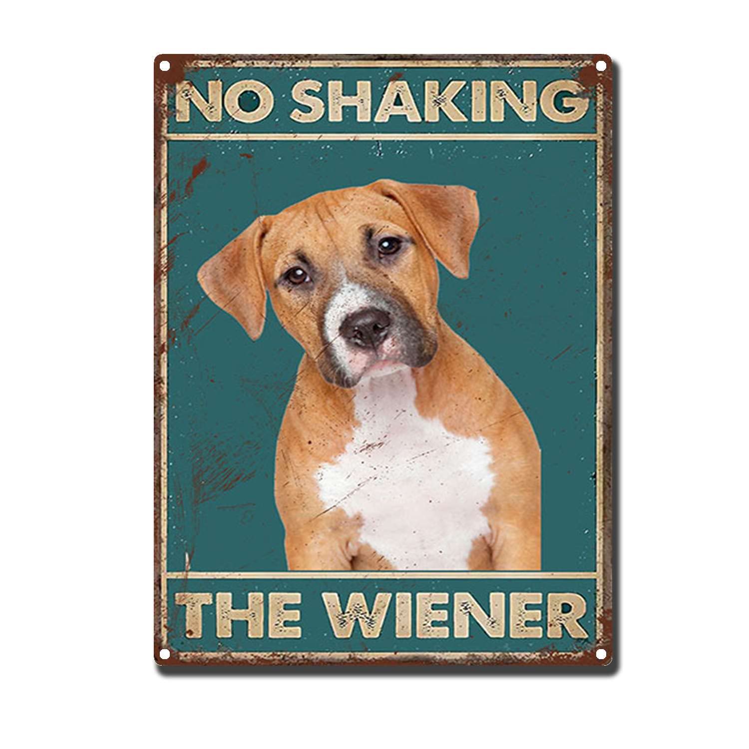HYCLAM Tin Sign No Shaking The Wiener Vintage Style Signs Wall Signs Cafe and bar Art Wall Hanging 12x16inch-Tin Sign
