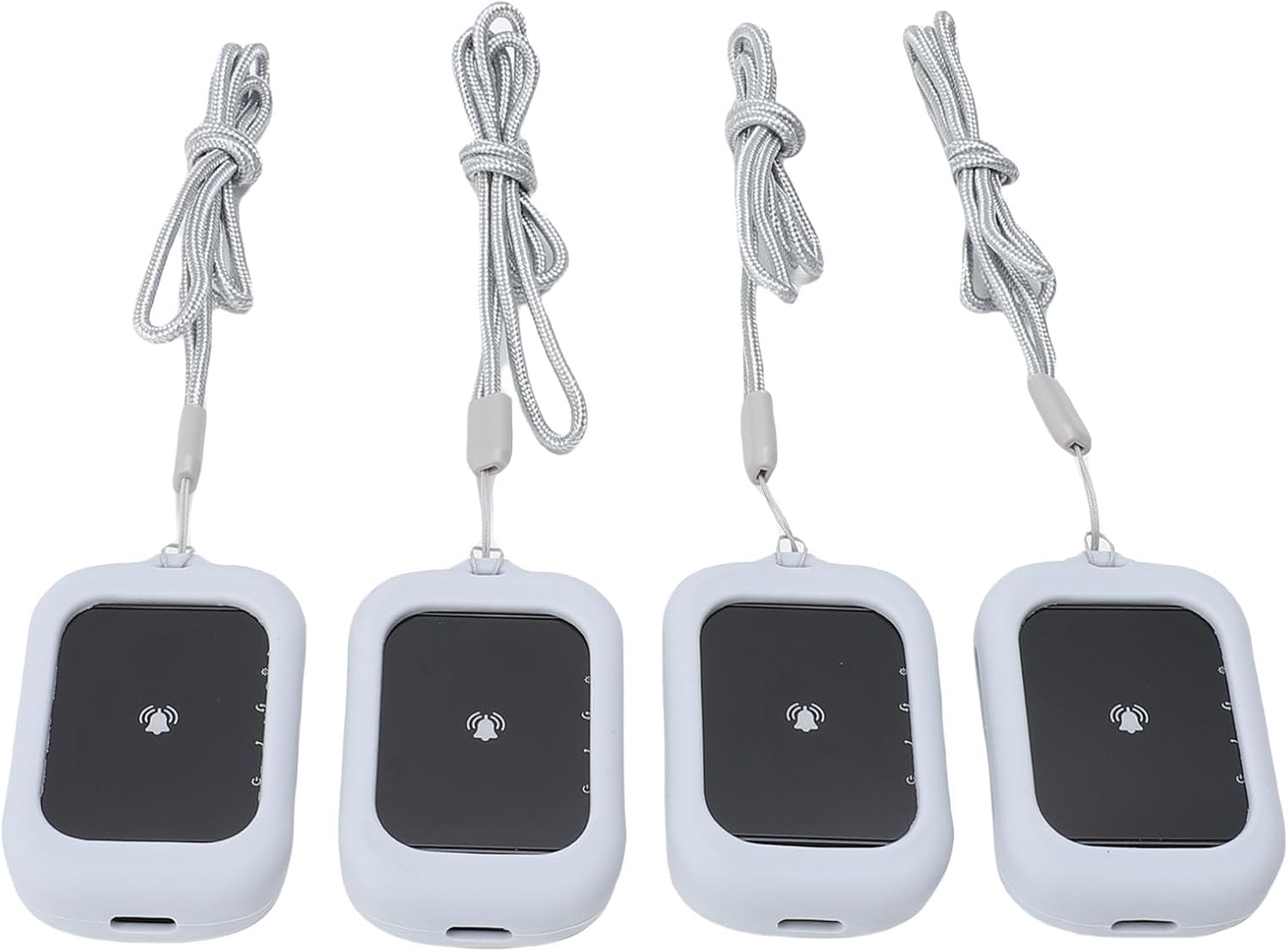 Restaurant Pager System with 4 Guest Pagers, 800M Long Range Wireless Queue Buzzer with Vibration Light Alert, Restaurant Beeper System for Food Truck Cafe Counter Service (Grey)