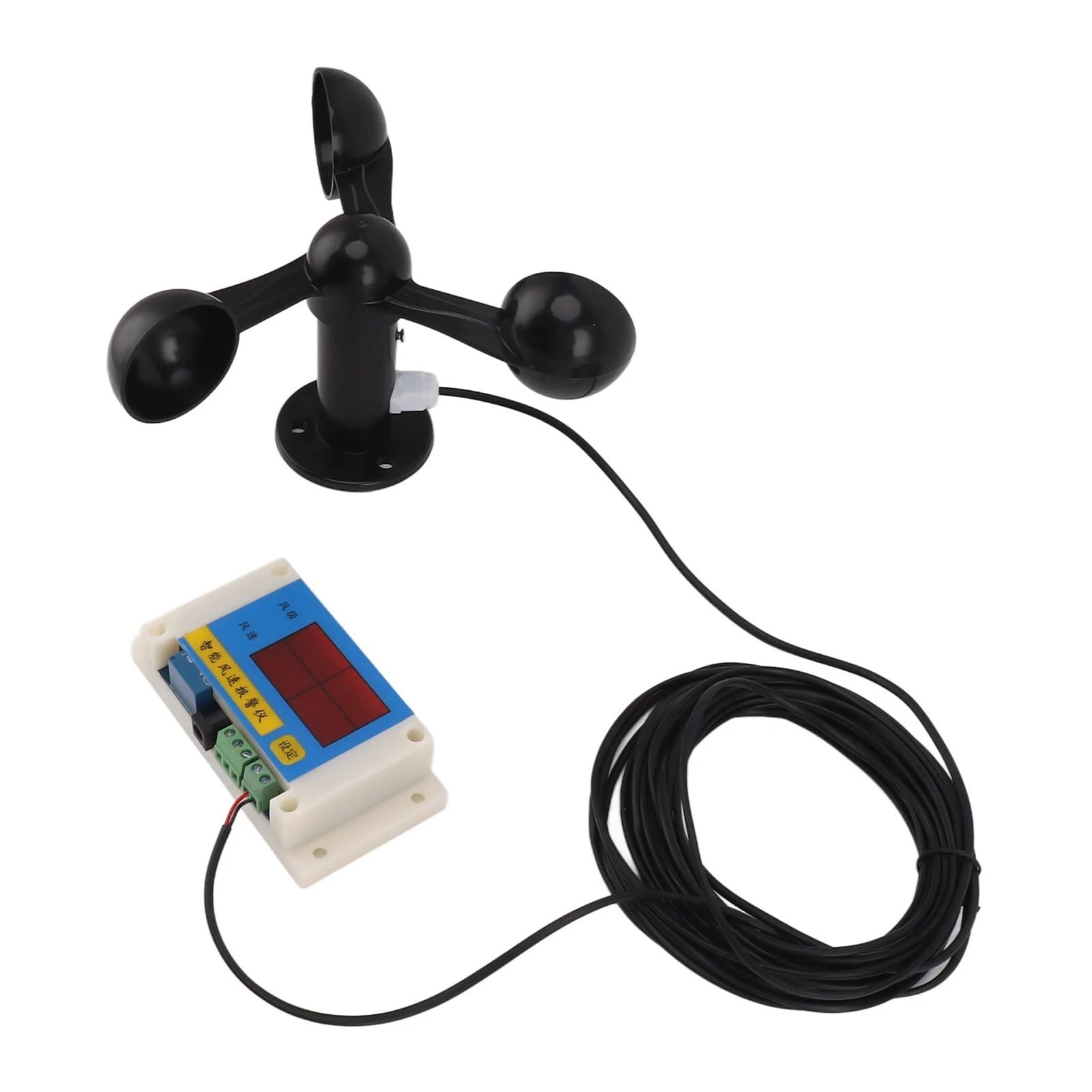 3 Fan Blades Tower Crane Anemometer 360 Degeree Measurement Alarm Wind Speed Meter High Accuracy Anti Interference for Fishing