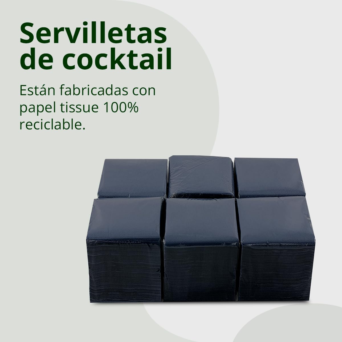 Pack de 1200 Servilletas Cocktail de Papel 100% Reciclables y Negras + Articulo de manaje aleatorio - Servilletas Eco 10 x 10 cm - Hostelnovo (1200 NEGRAS)