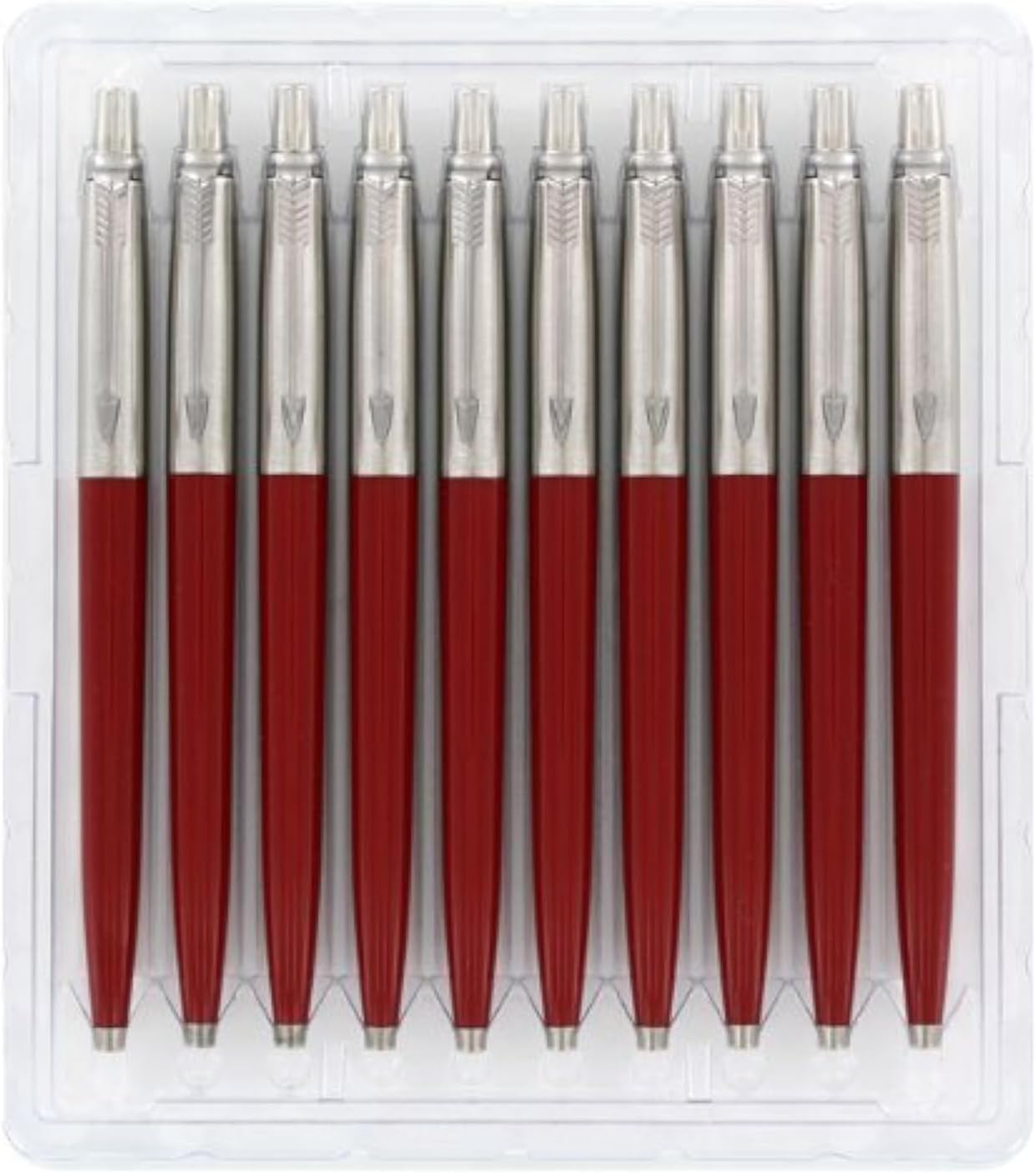 Jotter Standard Red Retractable Ballpoint Pen, Blue Ink, 10/Pack