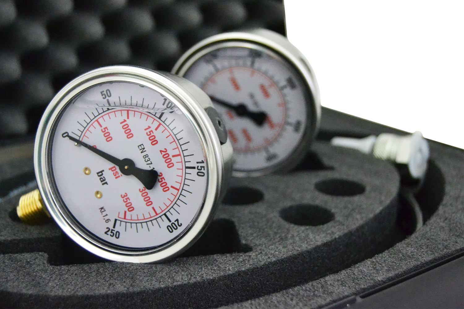 ManoCom Glycerin Manometer Messkoffer Hydraulik Pneumatik Messtechnik