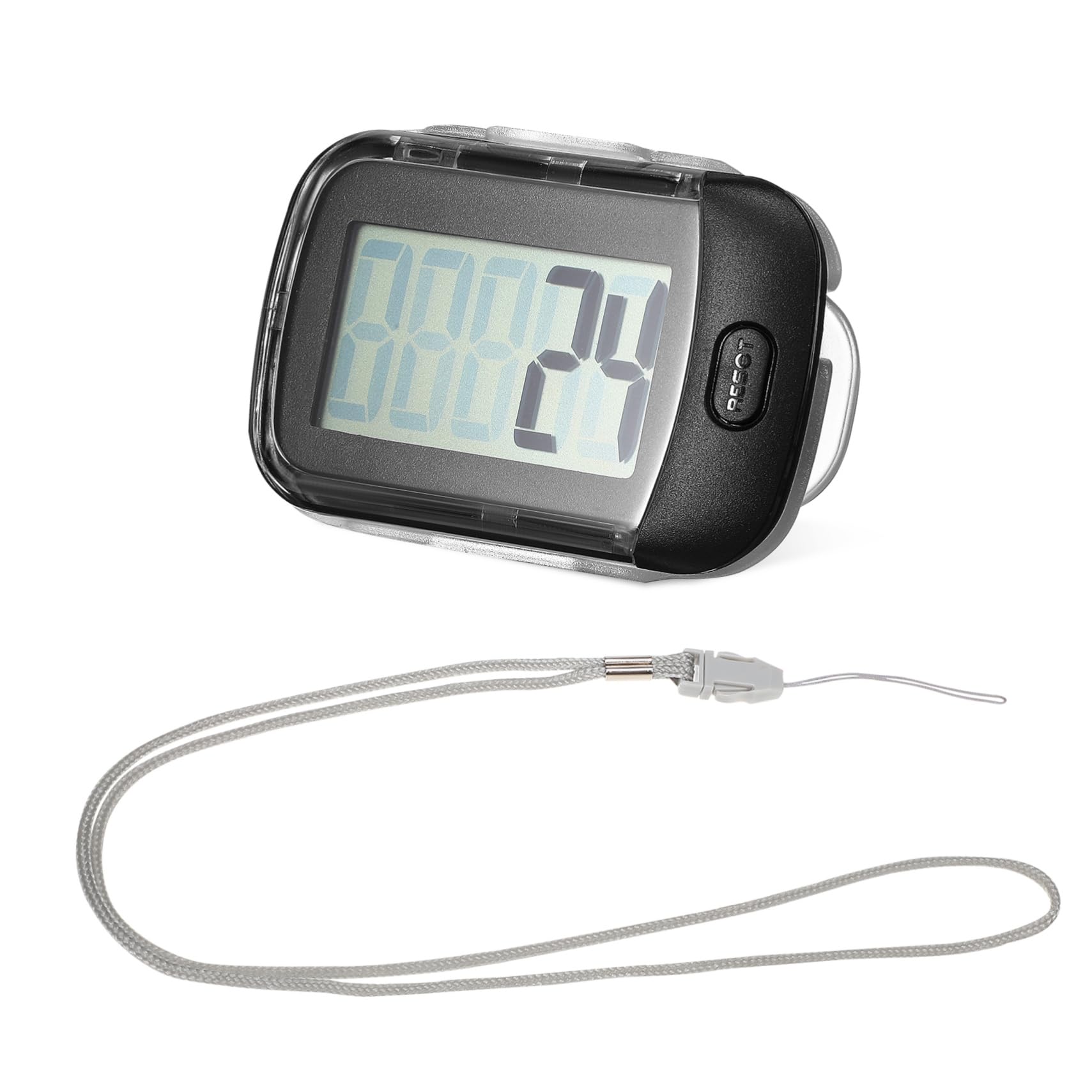 ibasenice Podomètre À Clip Capteur De Pas Portable Compteur De Marche pour Personnes Âgées Mesure De La Cheville Petit Tracker Plastique Noir