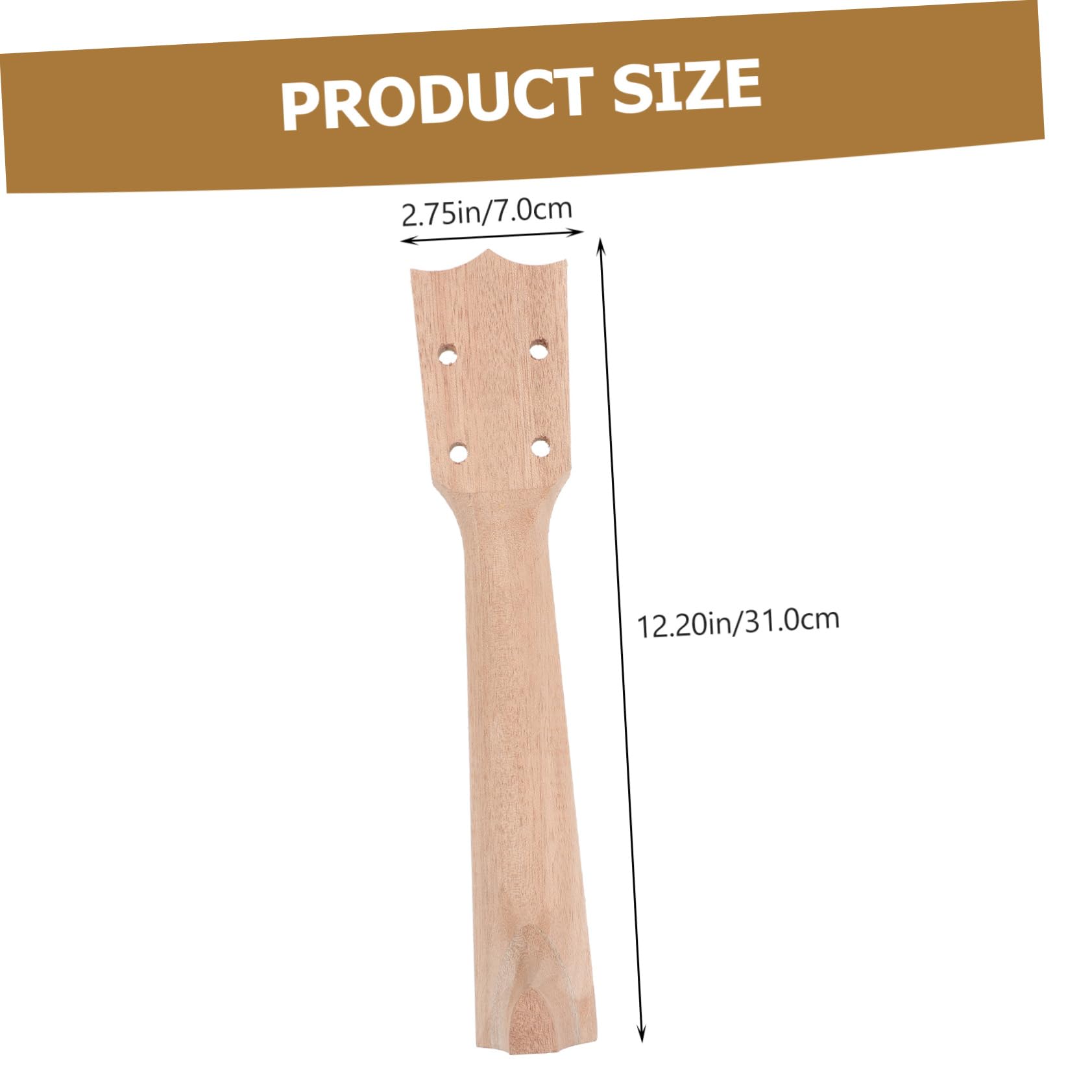 ibasenice Wooden Ukulele Neck Blank for DIY Projects Durable Replacement Neck for Concert Ukulele Natural Finish Easy to Install for Home Music Makers and present Sharing
