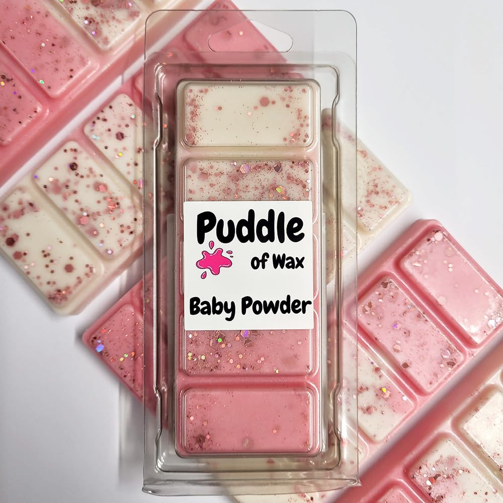 Puddle of Wax - Baby Powder Soy Wax Melt Snap Bar - 50g - Calm & Relaxing Scent - Vegan Friendly - Made in the UK