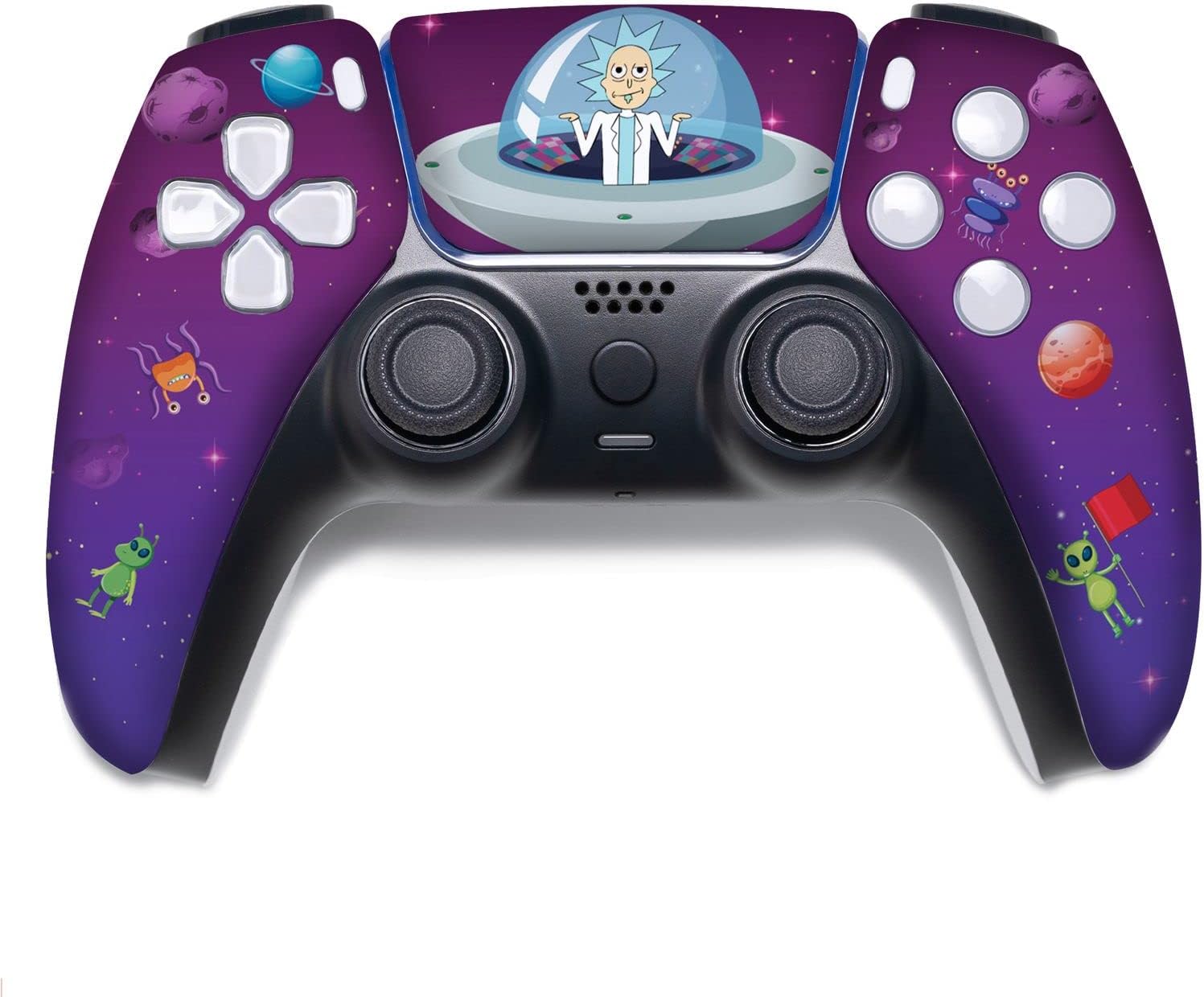 Ricky - Morty Custom PS-5 Controller Wireless compatible with Play-Station 5 Console by BCB Controllers | Proudly Customized in USA with Permanent HYDRO-DIP Printing (NOT JUST A SKIN) (MODDED)