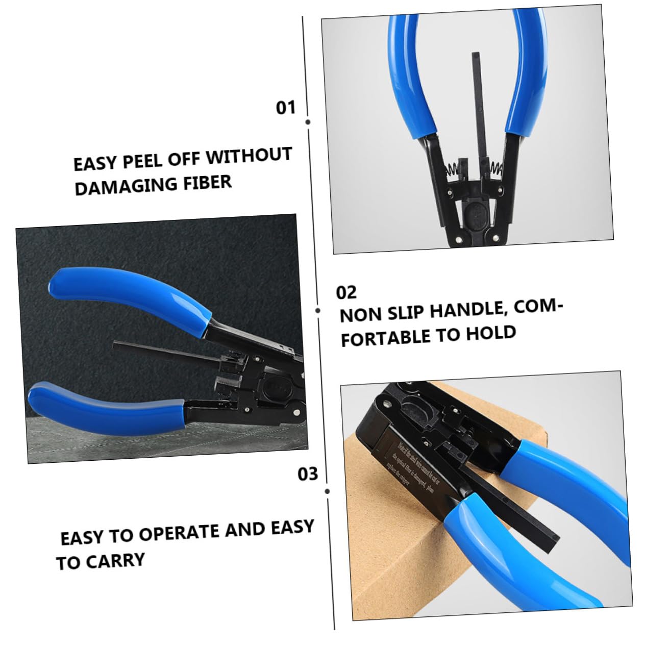 Operitacx 2 Piezas Pelador de fibra óptica cable engarzadores de alambre strippers ser Multifunción herramienta manual para pelar herramienta de compresión coaxial