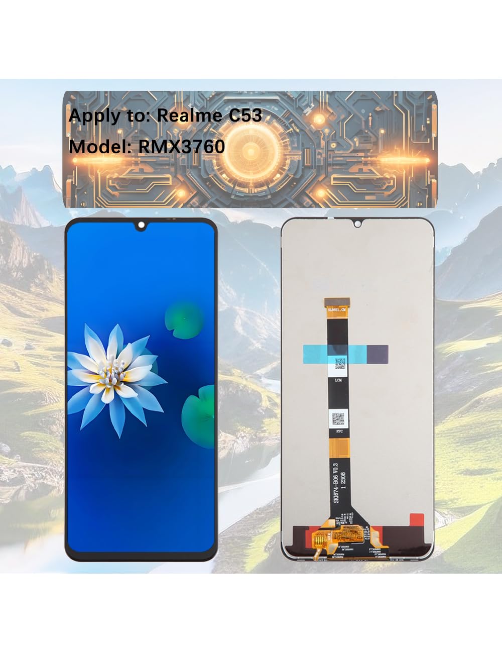 H&LYCYJ Display Schermo per Realme C53 RMX3760 Schermo LCD di ricambio Assembly con kit