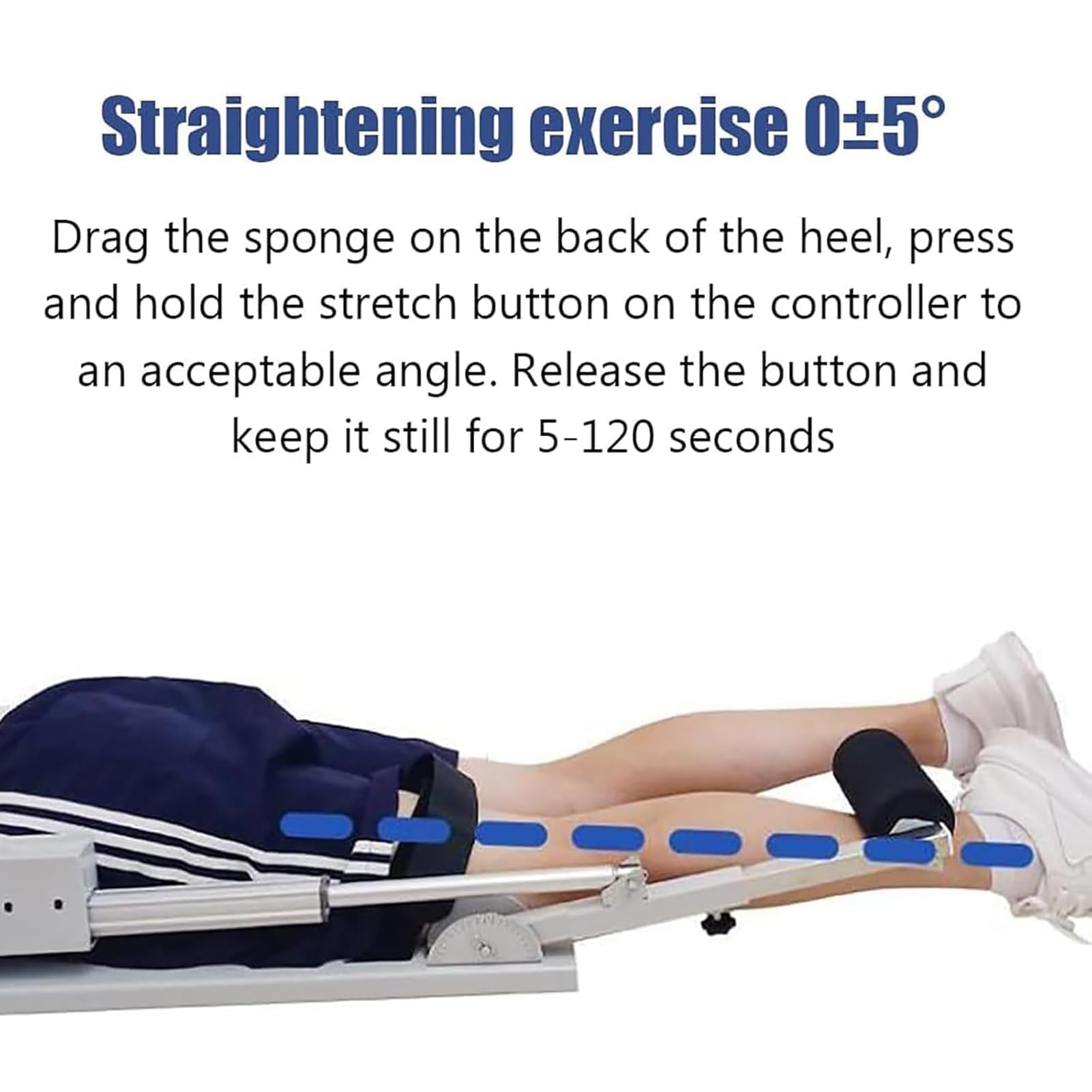 Elektryczne urządzenie do treningu kolan i nóg, Trener rehabilitacji kolan, 0°-170° Pełny kąt treningu z płytą kątową, 200 kg pchnięcia, trening zginania/prostowania, ćwiczenie kończyn dolnych