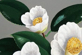 松尾武夫 椿の花と花瓶の油彩画 渋草焼き 3号 Yahoo