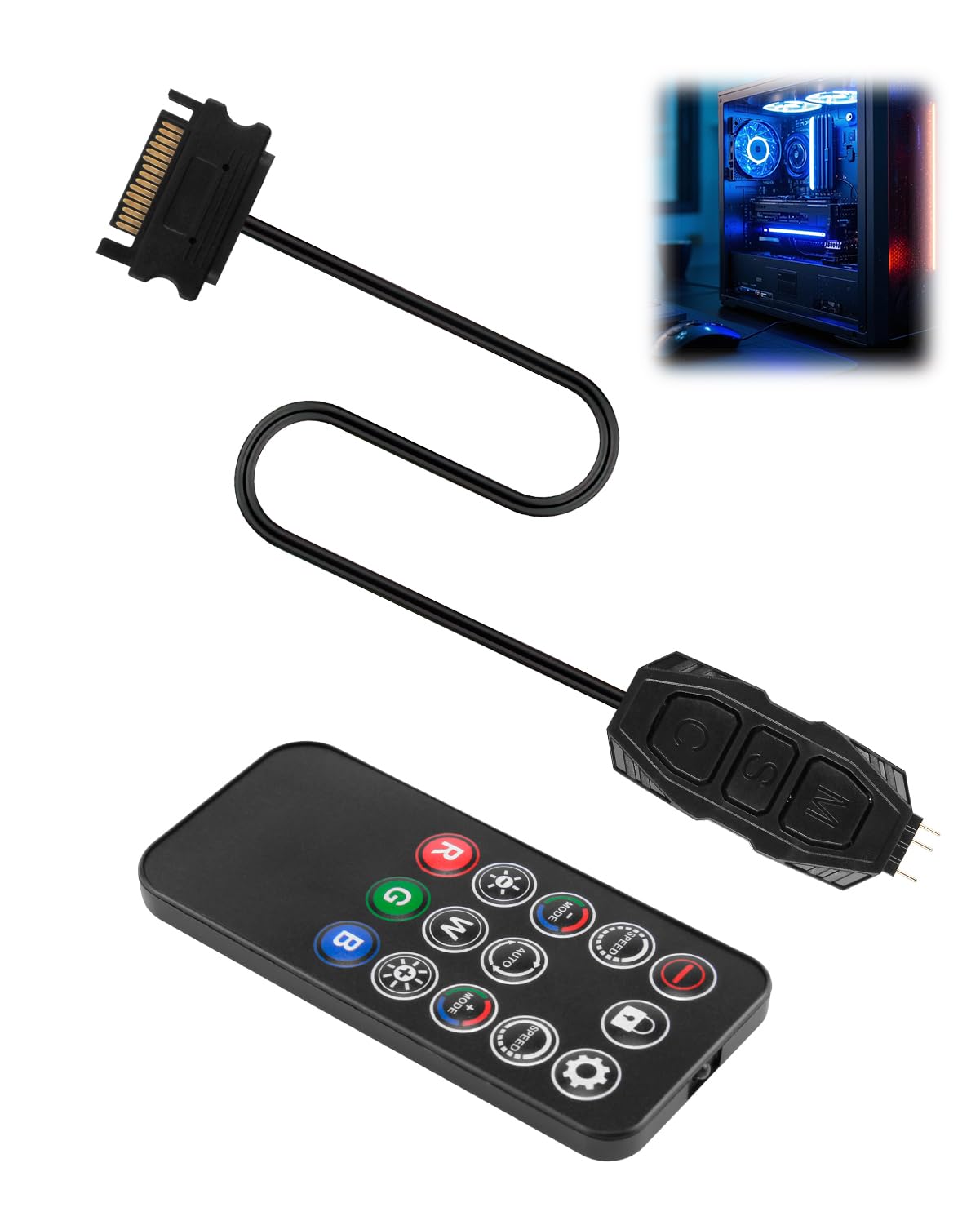 Rgb Controller A 5V 3PIN Aura PC , SATA Power Supply RGB Fan Controller ...