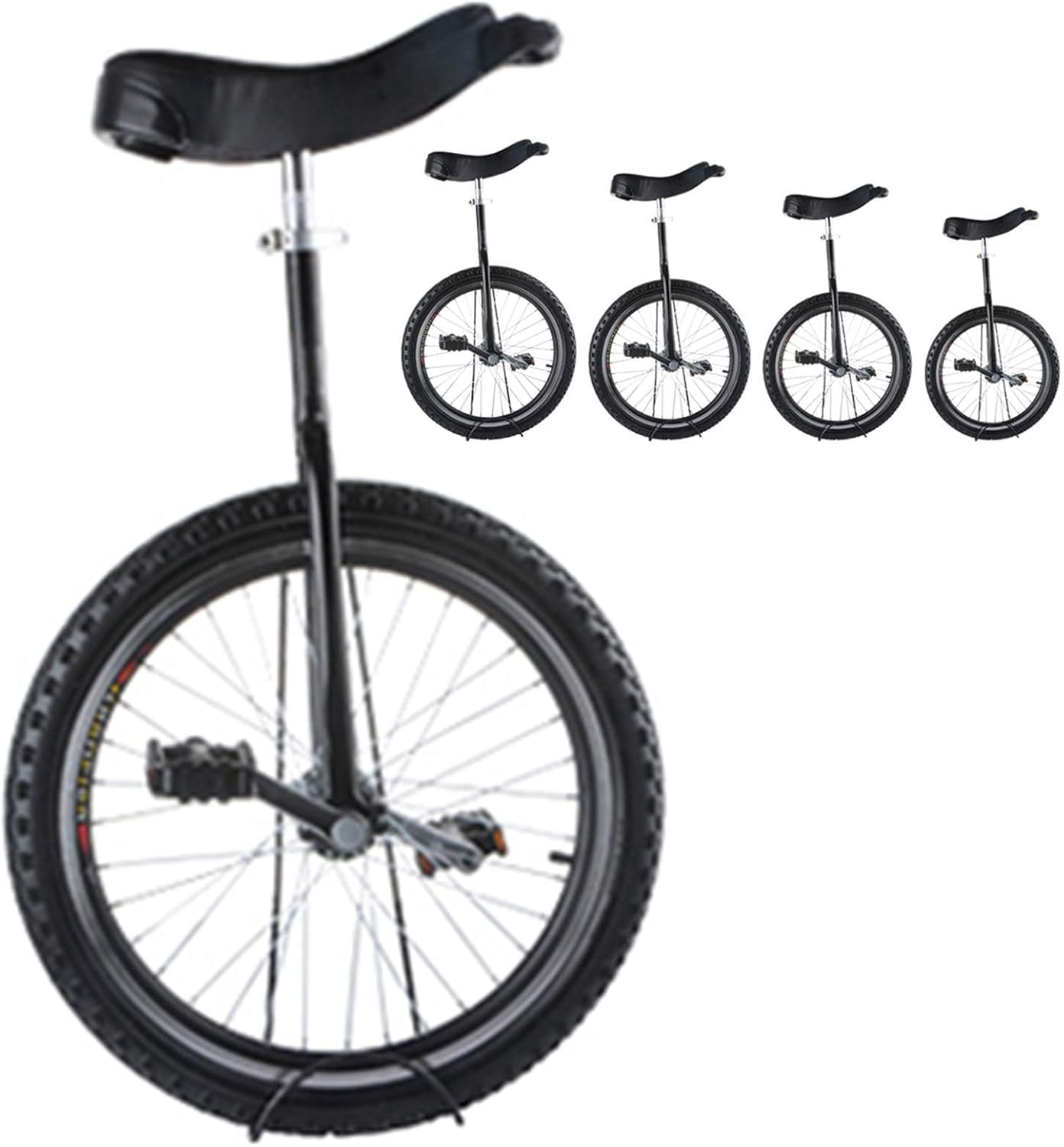 Wheel Unicycles 24in Wheel Trainer Unicycle, Adult Balance Trainer Unicycle, Black, Adjustable Height,Mute Bearing,Anti-Slip Designs,for Outdoor Sports Fitness Exercise