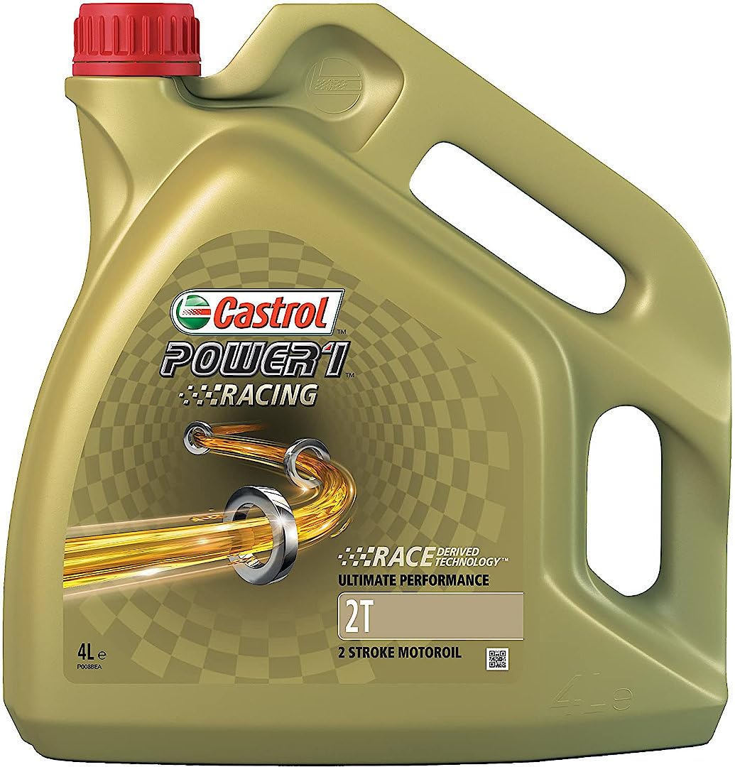 CASTROL Aceite de motor Power 1 API TC Ultimate 2T 4L Compatible con PIAGGIO APE 50 Furgón, YAMAHA MOTORCYCLES TDR