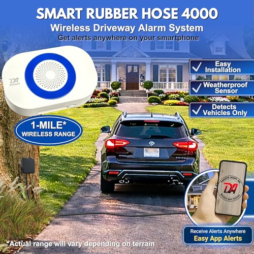 Image of Dakota Alert Smart Rubber Hose 4000 Driveway Alarm - Wireless Vehicle Detection Sensor with SR-4000 Wi-Fi Receiver, Smartphone Alerts, 1-Mile Range
