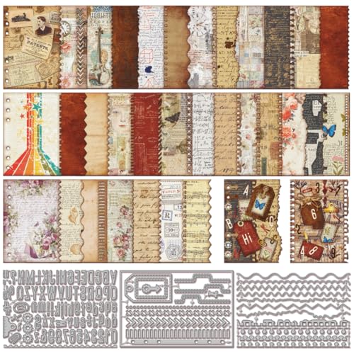 GLOBLELAND Corte borde de página para DIY Scrapbooking Letras y números de metal Recortes de encaje Etiquetas Marcadores para hacer tarjetas gofrado Álbum de fotos Decoración artesanal