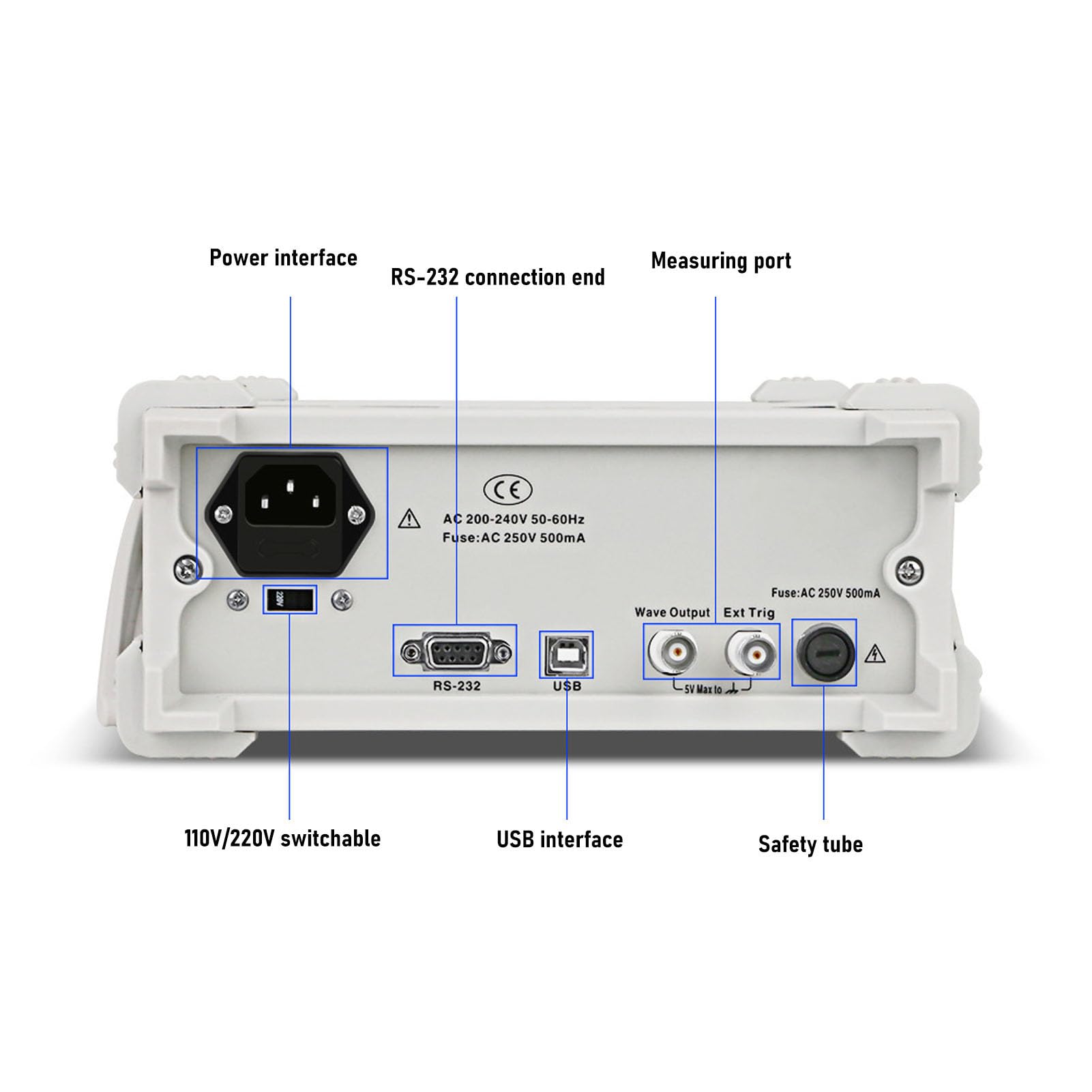 Digitales Desktop-Multimeter, Hochauflösendes Tisch-Widerstands-Kapazitätsmessgerät für Instrumente, Fabriken, Radios (EU-Stecker 200V-240V)