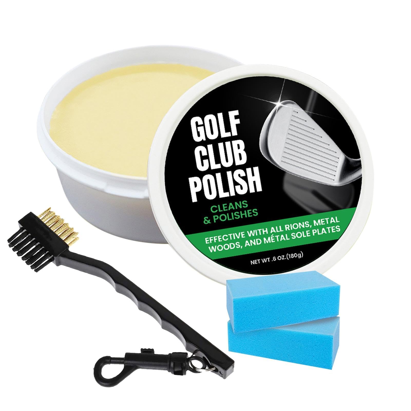 Pasta lucidante per mazze da golf, balsamo lucidante per mazze da golf, balsamo lucidante per mazze da golf, rimozione graffi inodore, kit di attrezzi da golf per tutti i ferri da golf