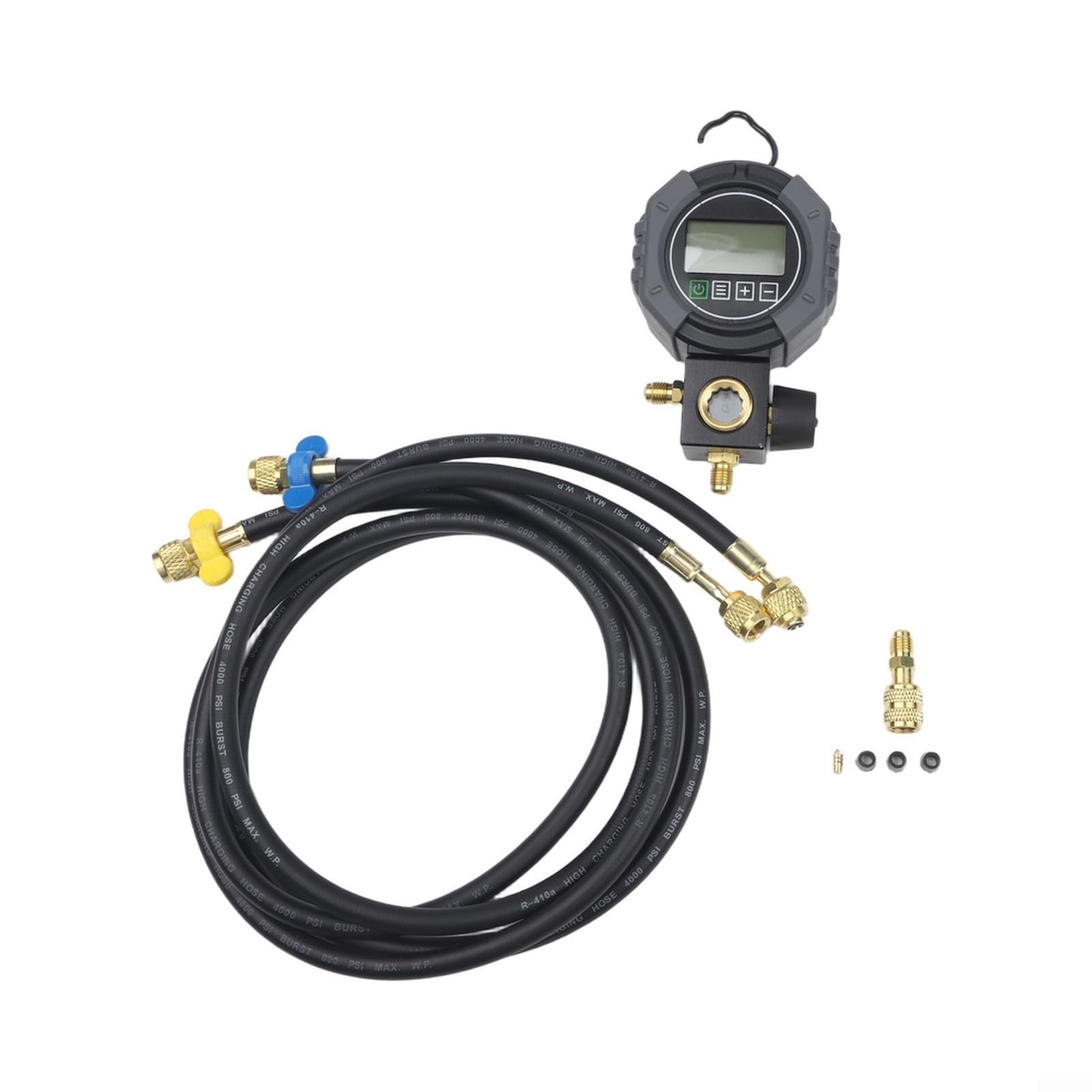 Manómetro digital para HVAC, probador de presión tipo válvula de bola con rango de 0-6000 Kpa y pantalla LCD TFT, ideal para carga R134a R410a (MG-201-1 Home Set)