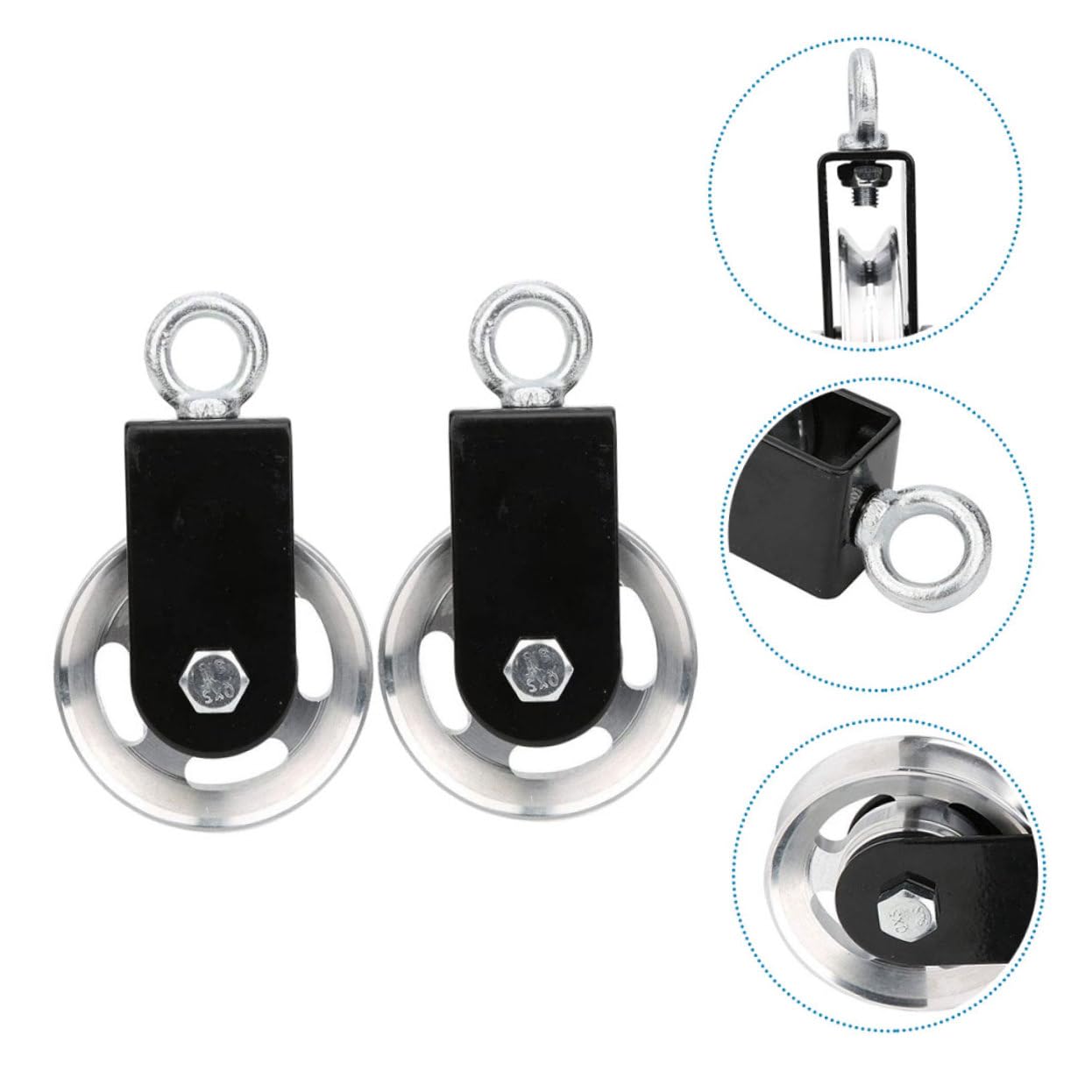 Amosfun Fitnessgeräte Schwenkrolle 2 Satz aus Aluminiumlegierung Silber