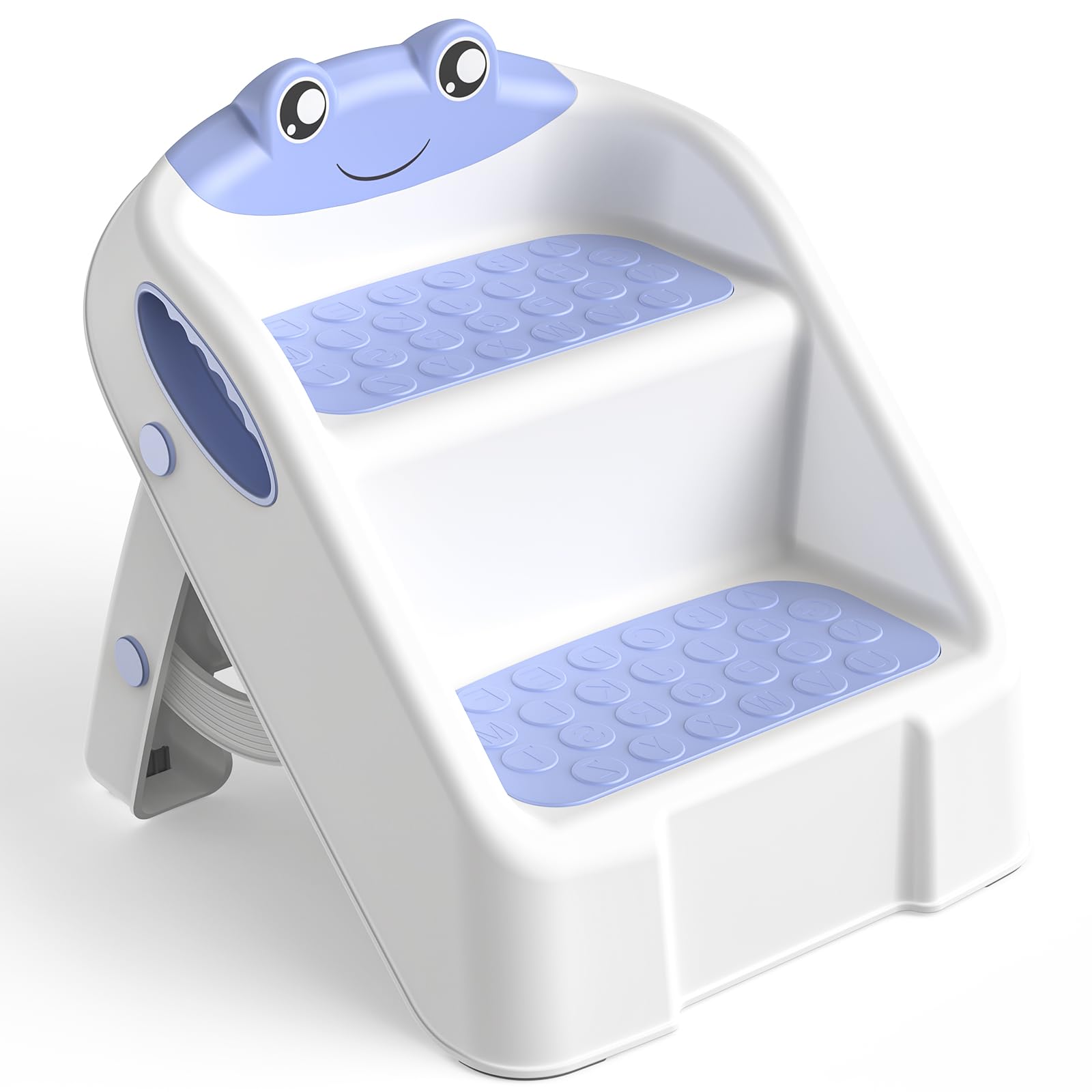Taburete Plegable de Escalon Infantil, Escalera de 2 peldaños para niños, Taburete Lavabo Baño Niños, Asiento de Entrenamiento para Inodoro, multifunción, Ajustable en Altura