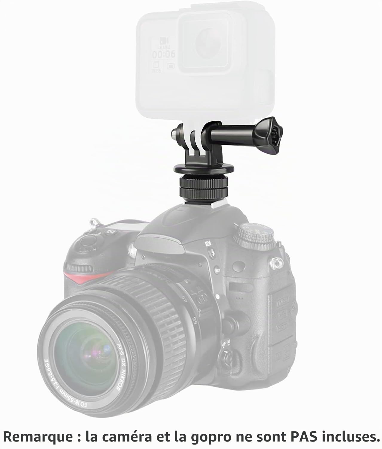 NEEWER Kit d'adaptateur Support de Phone/Griffe pour Caméra d'action Compatible avec GoPro Hero 12 11 10 9 8 7 6 5 DJI OSMO Action 4 3 2 iPhone 15 Pro Max 14 13 Pro Samsung S23 pour DSLR Ring Light