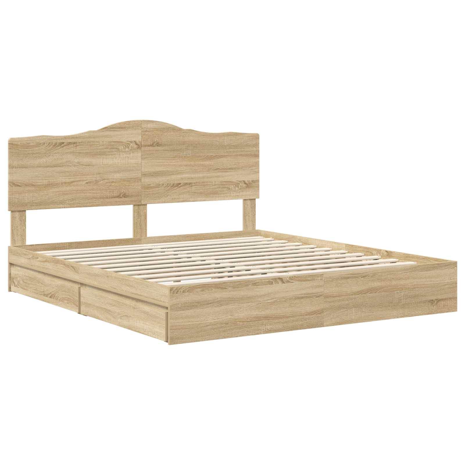 Madera con cajones dormitorio moderno Roble Sonoma 180 x 200 cm