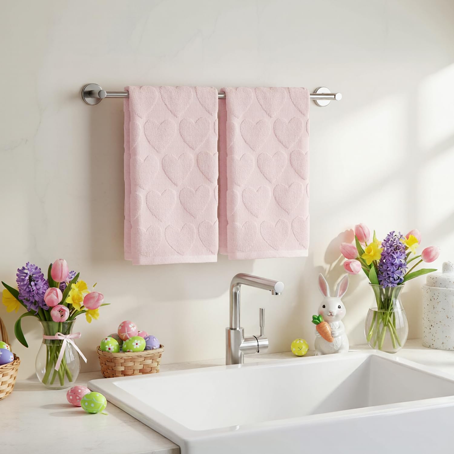 Artoid Mode Set van 2 kussenslopen van roze zacht kunstbont, jacquard