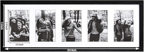 Miniatura 3 de eletecpro 8x24 Collage Picture Frame with 1 Mat Display 5Pcs 4x6 Photos with Mat or 1Pc 8x24 Picture without Mat, Picture Frames Collage Wall Decor
