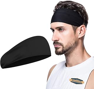 BISMAADH Men's Spandex Headband Sweatband & Sports Headband for Running, Cycling, Yoga, Exercise - Stretchy & Moisture Wic... Price In India