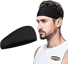 BISMAADH Men's Spandex Headband Sweatband & Sports Headband for Running, Cycling, Yoga, Exercise - Stretchy & Moisture Wicking Free Size