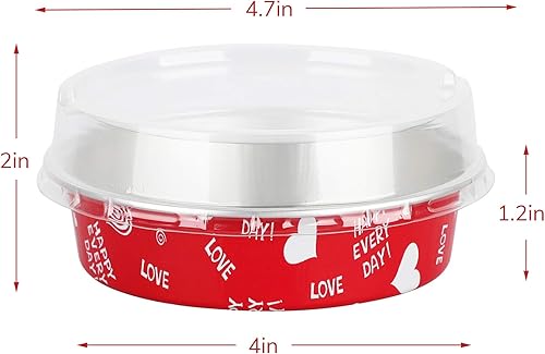 Vista 160 de Beasea Latas desechables para tartas de 4 pulgadas, paquete de 50 mini sartenes con tapas, molde de aluminio dorado de 8 onzas, moldes para tartas