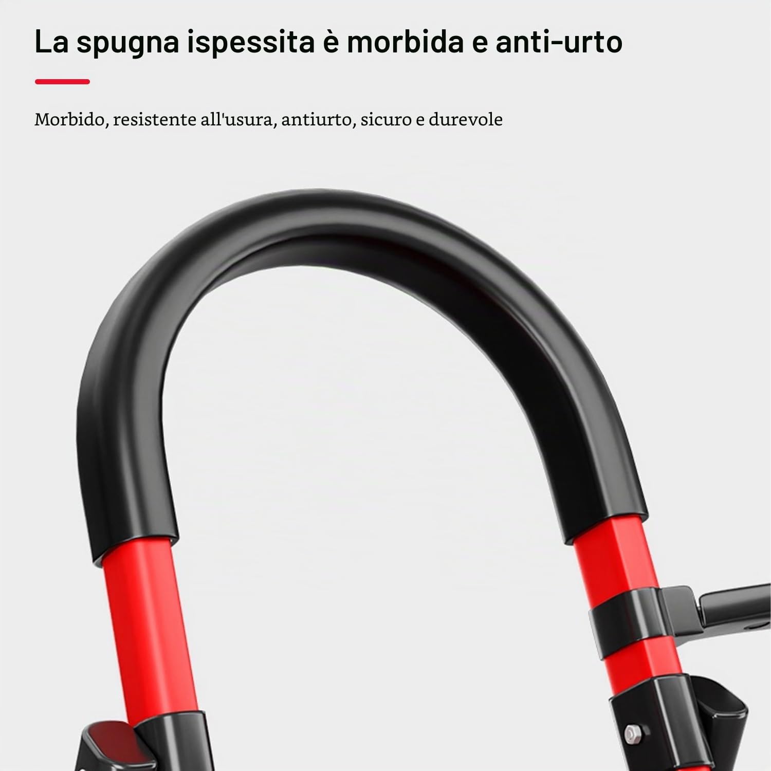 SEVEN COMFORT Scaletta pieghevole con corrimano, 4 gradini, antiscivolo, facile da riporre, ampi gradini, adatta per cucina, casa e soggiorno, portata fino a 150 kg (rosso, 4 livelli)