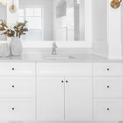 Miniatura 4 de Paquete de 12 pomos de gabinete de cocina negro mate de 34 pulgadas (0.748 in) de un solo agujero, manijas de puerta de gabinete y tiradores para