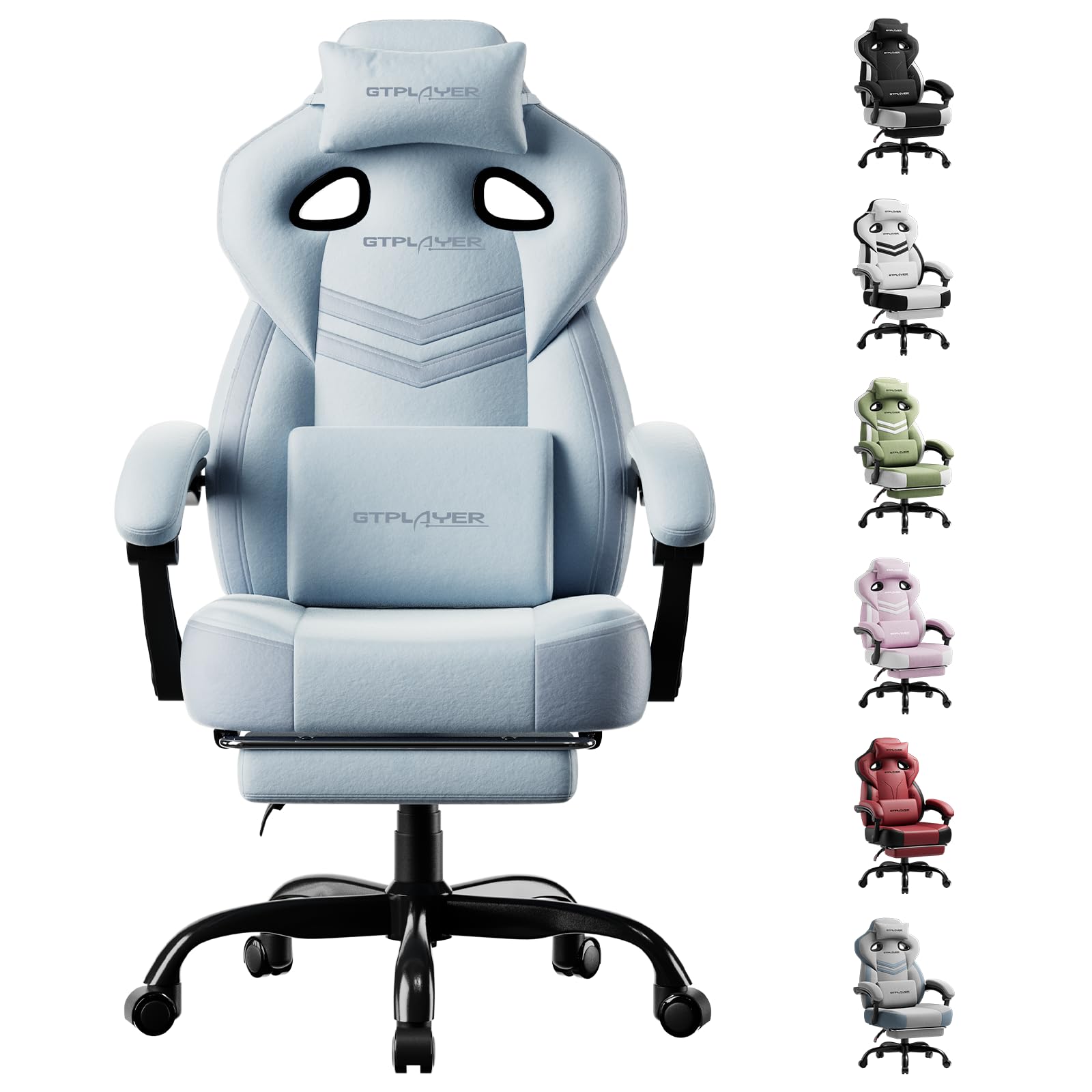 GTPLAYER Gaming Chair for Adults, Ergonomic Big &amp; Tall Chair, Blue
