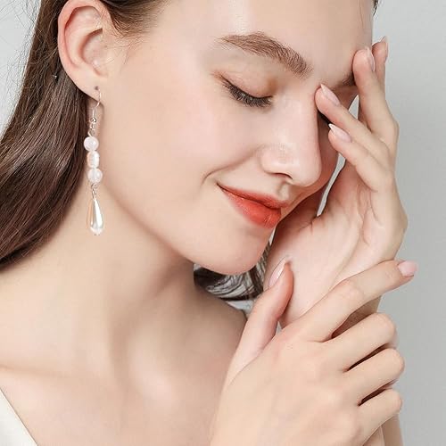 Miniatura 5 de arricraft Alrededor de 67 cuentas de selenita natural de 0.236 pulgadas, 1 hebra de cuentas de piedra natural sin teñir en el centro de cuentas