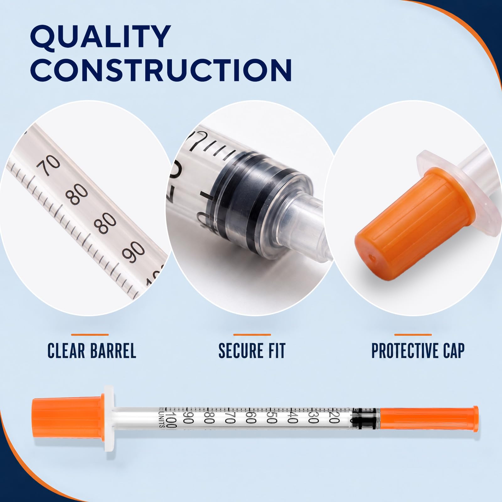 U-100 Syringes - 30 Pack, 1ml, 31G -7