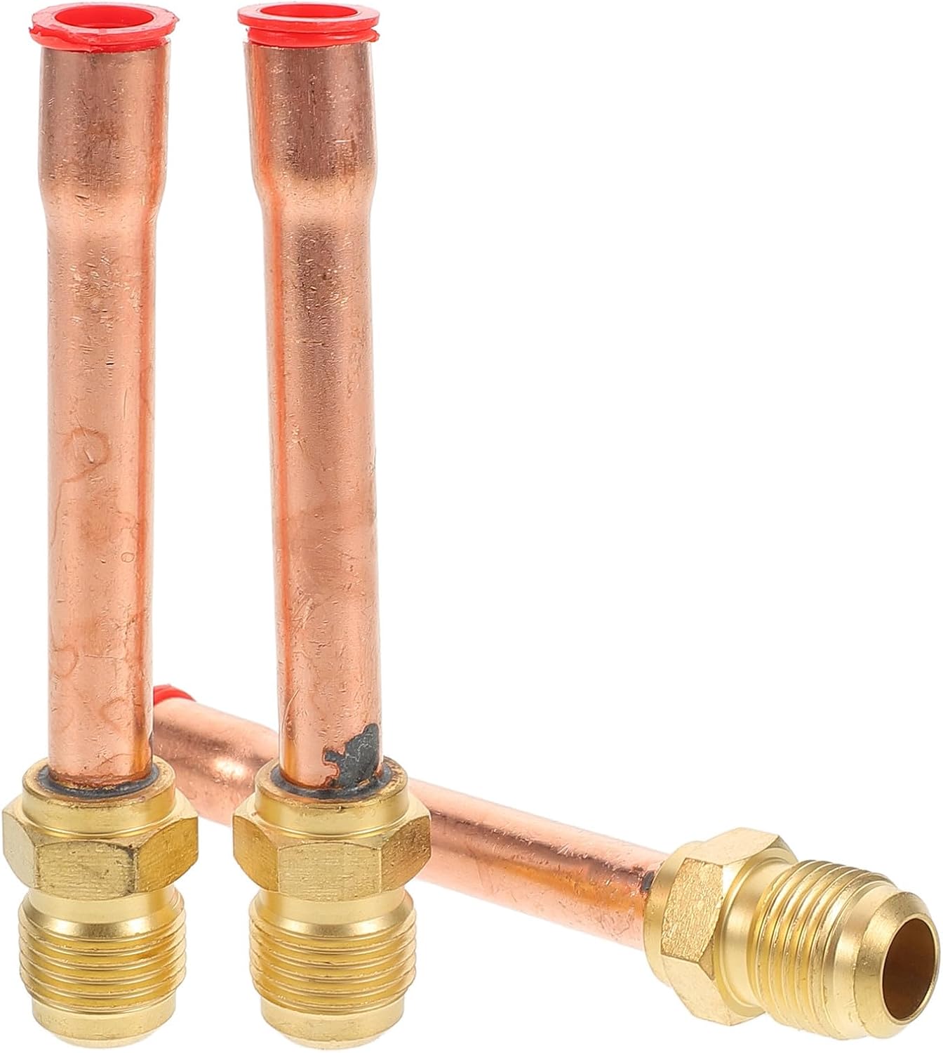 3pcs High-pressure Air Conditioner Valve Flare Connector Threaded Pipe Adapter Replacement Flared Tube Fitting Extended Sturdy Indoor Tube Connector for Hvac