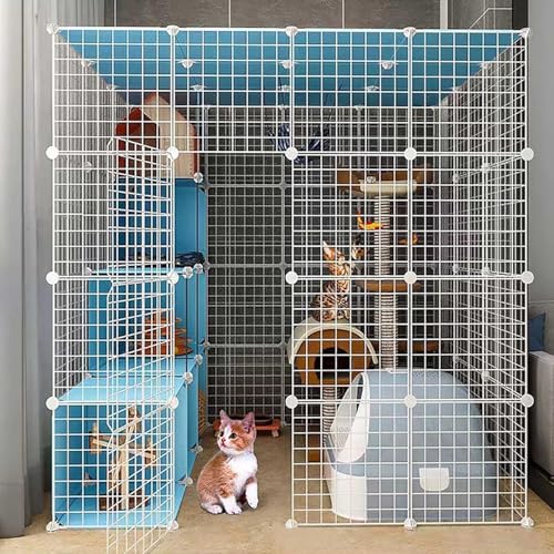 Grand enclos chat intérieur contre l'ennui des animaux en cage