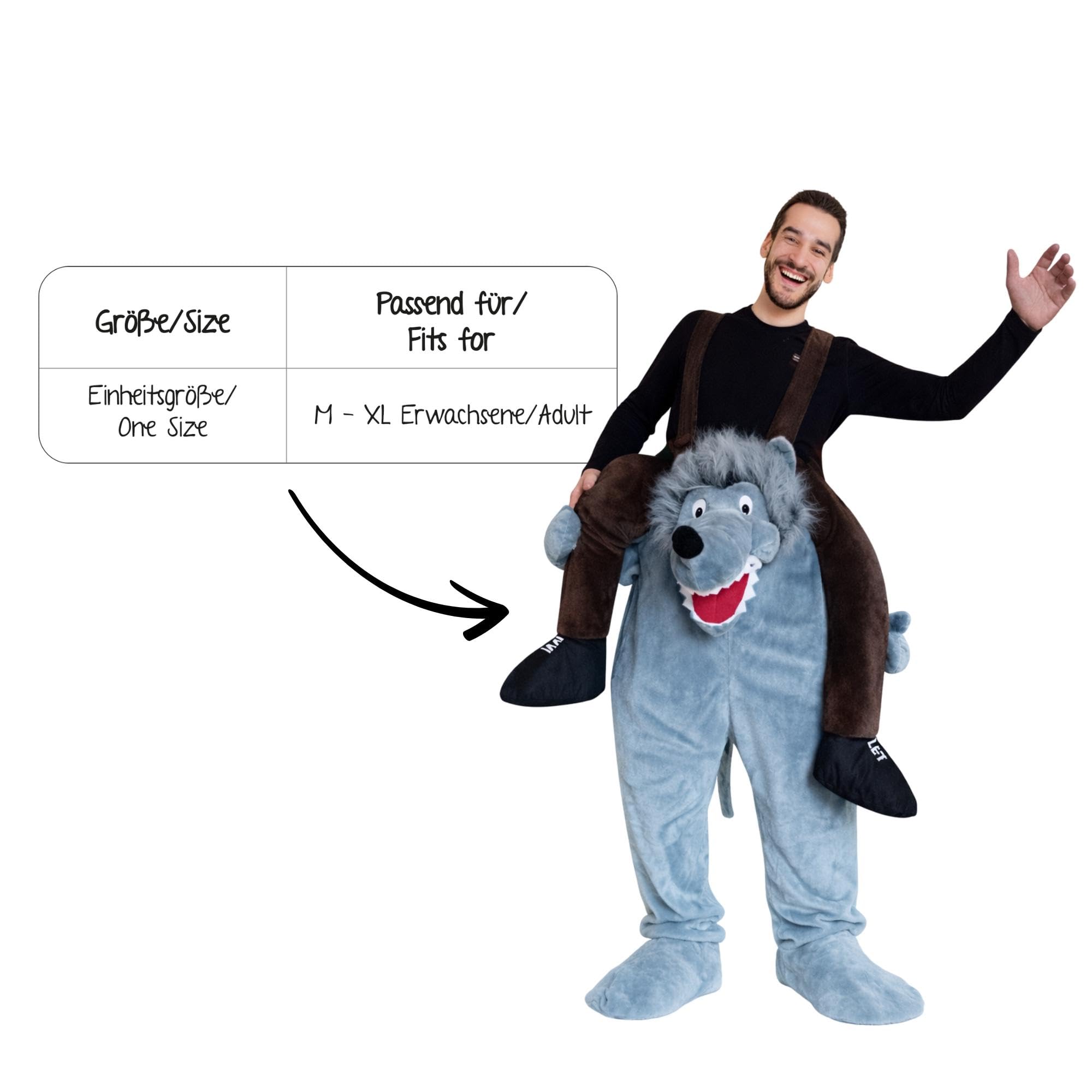 Ikumaal Carry Me Kostüm-e, Einheitsgröße (M-L), für Erwachsen-e Männer Frau-en, Tier-e Kostüm Fasching Karneval Fasnacht Faschingskostüm-e Karnevalskostüm-e