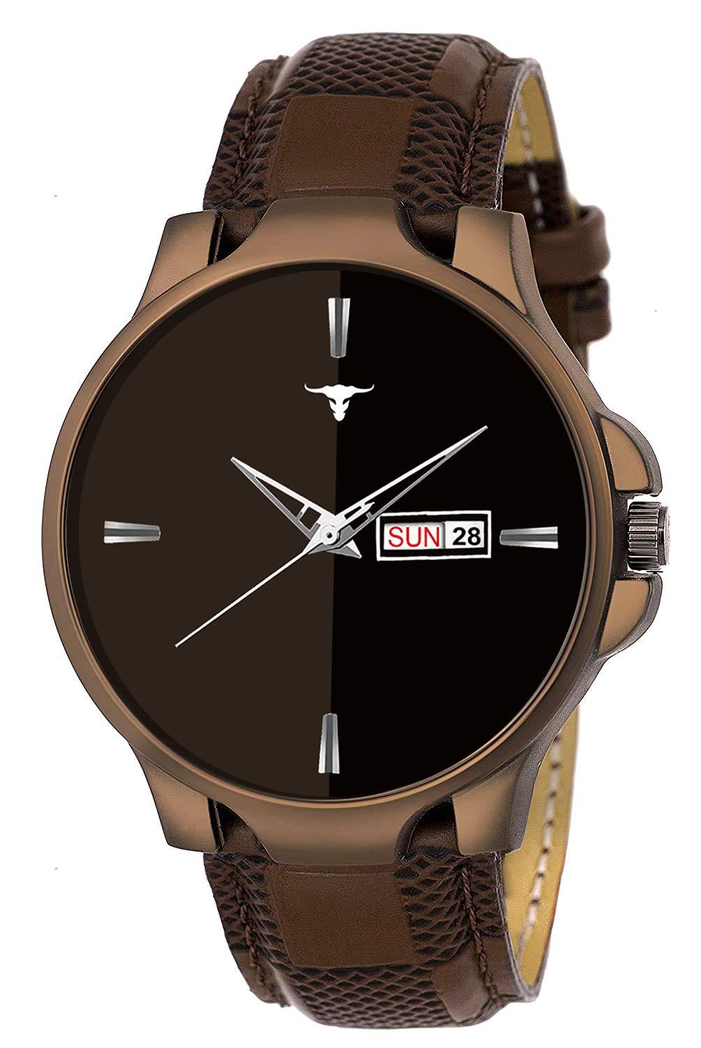 RUSTET Analogue Mens & Boys Day and Date Watch (Brown Dial Brown Colored Strap,BR385) (Dark Brown) (B08MT8QL15) Amazon Price History, Amazon Price Tracker