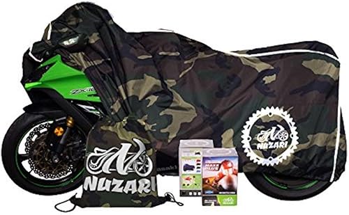 Miniatura 4 de Nuzari Funda resistente para motocicleta, para almacenamiento de bicicletas para exteriores, impermeable, para exteriores, (camuflaje, mediana)