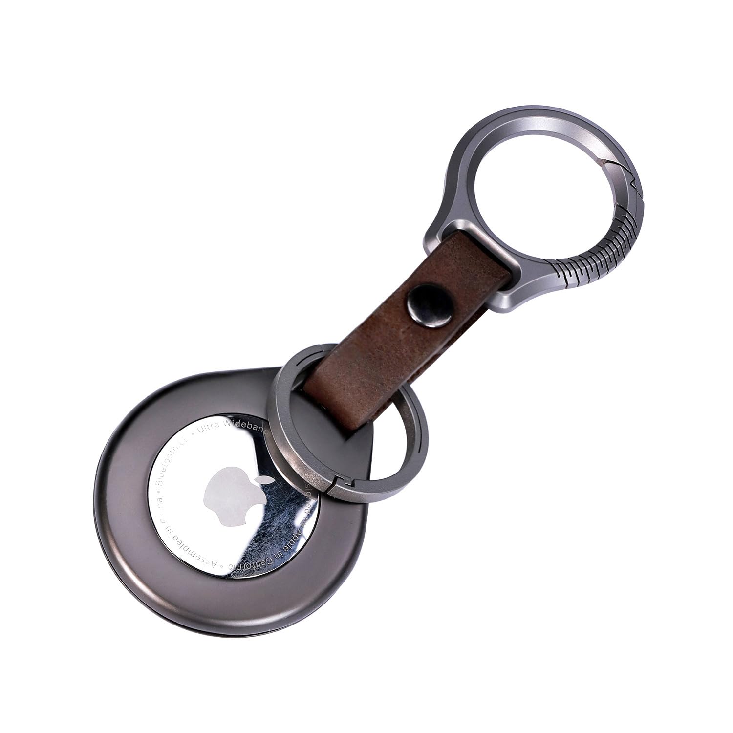 Pamovolio Titanium Keychain for Apple Airtags Metal Alloy case Shockproof Anti-Scratch Lost Luggage Cat Dog Pets car Key Holder Accessories Finders