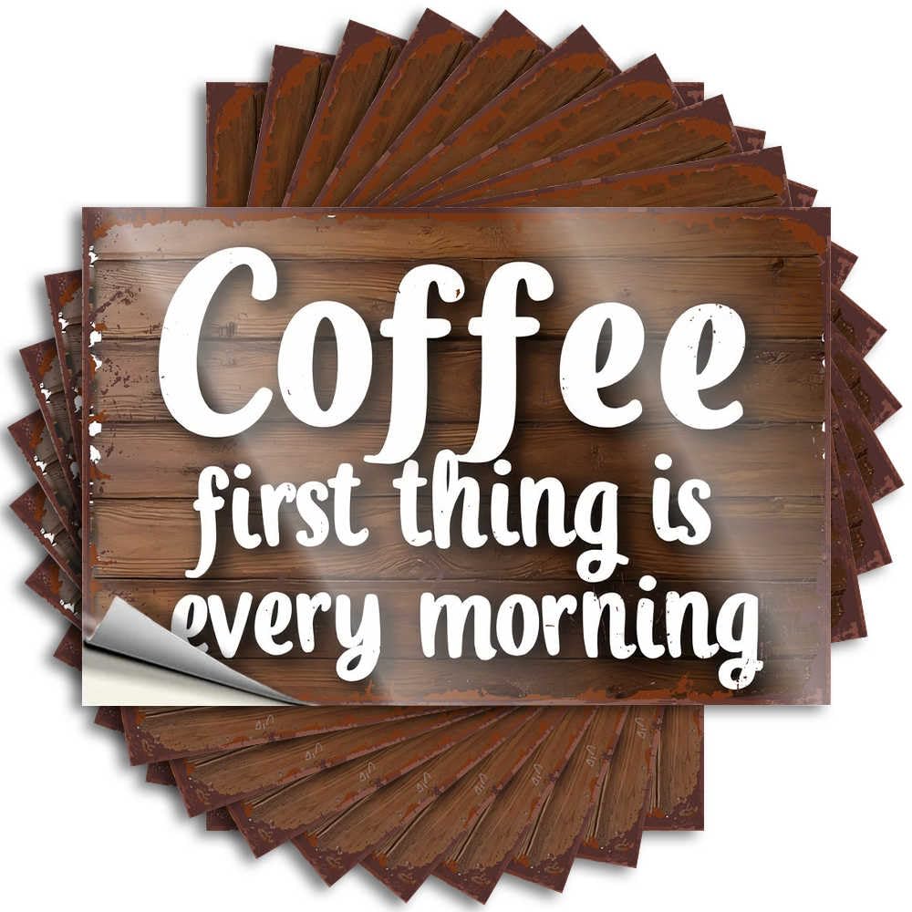 Tattoo Bathroom Gifts Peel and Stick - Morning Coffee Ritual Hat Fall Waterproof Vinyl for Teen(12X18CM)