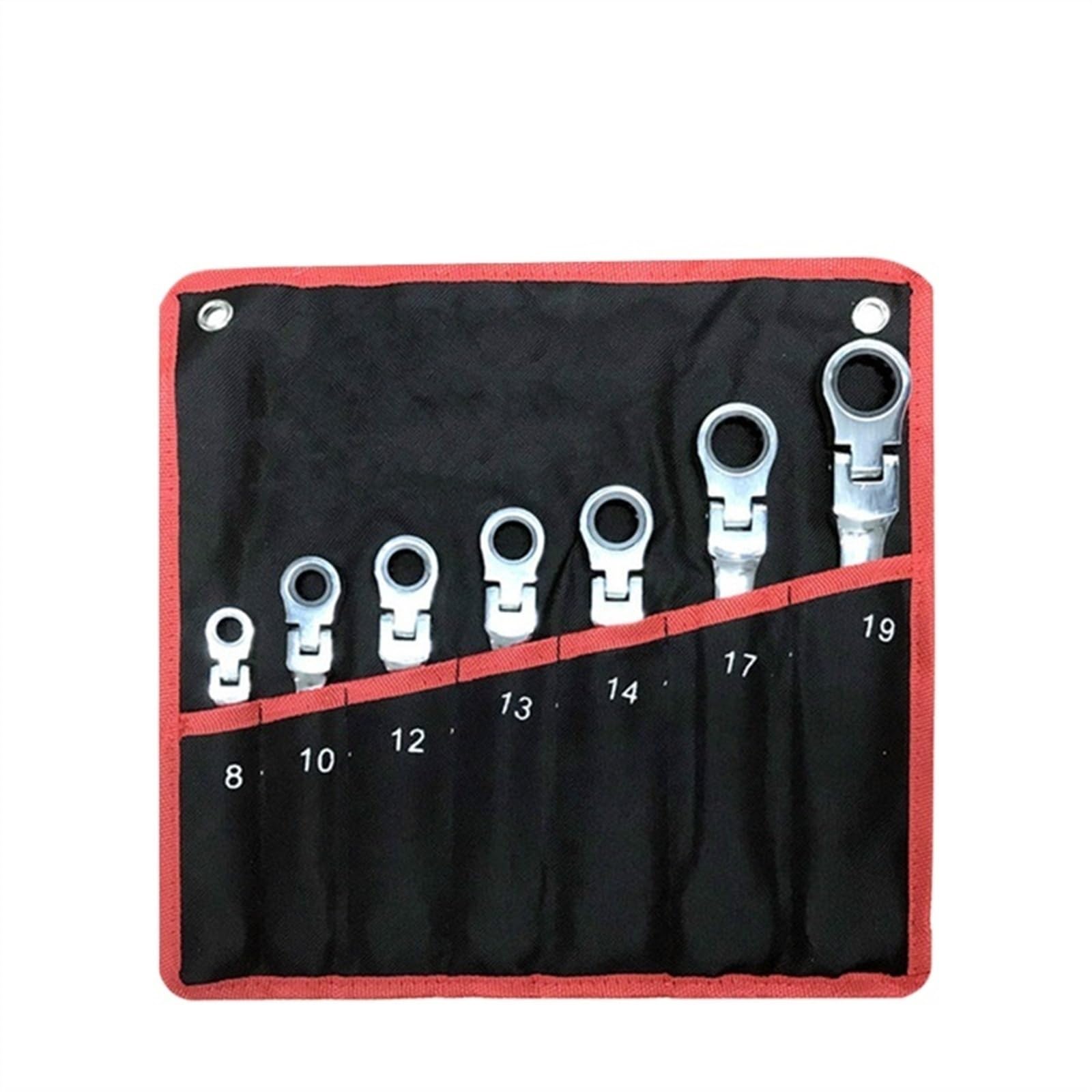 Juego de Llaves Fijas,Llaves Fijas Llave de trinquete combinada, con cabeza flexible, herramienta de trinquete de doble propósito, juego combinado de trinquete. Herramientas manuales Uso apto para el