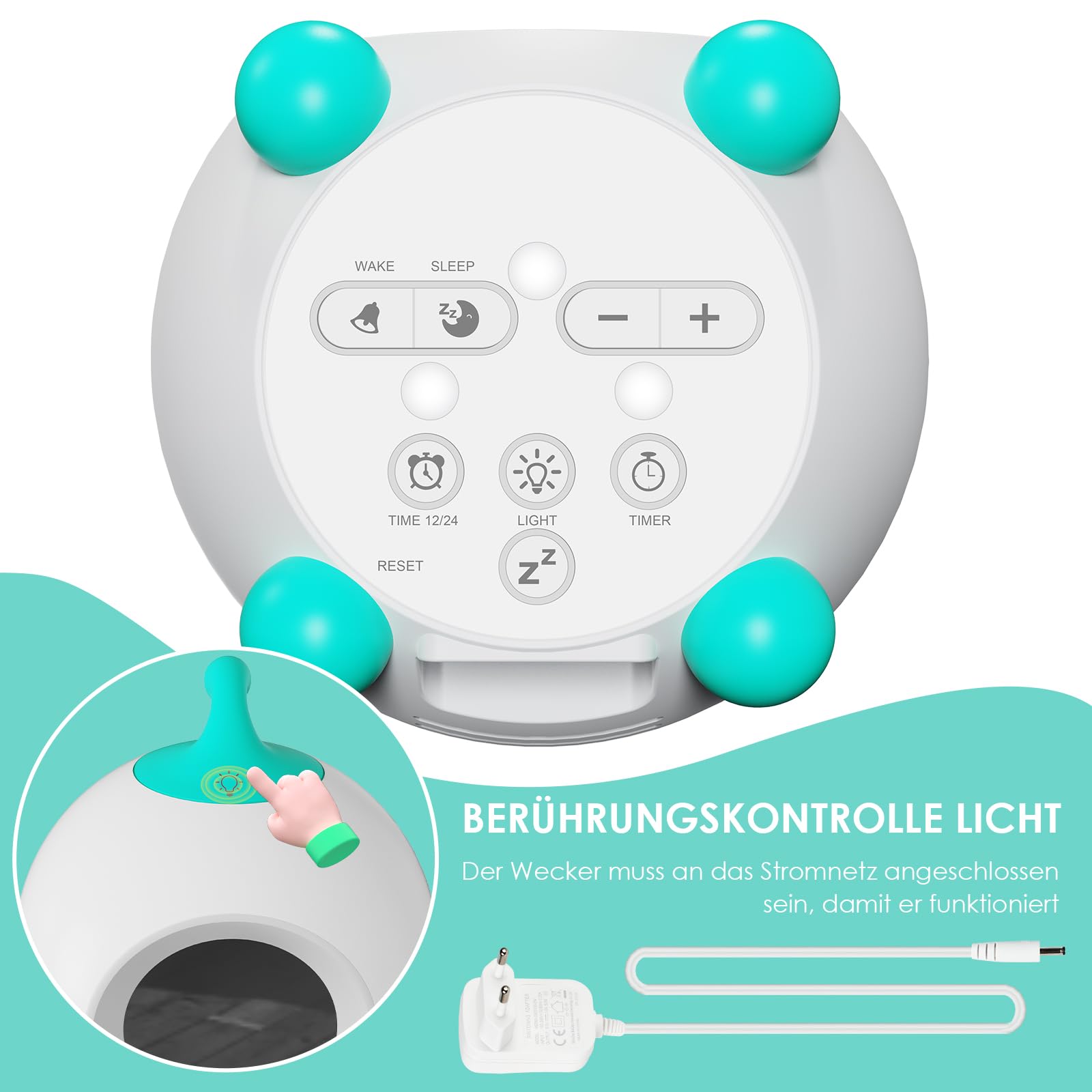 iHoo Reloj Despertador para niños, Reloj de Entrenamiento para Dormir para pequeños con Emoji, Reloj de luz Nocturna para Dormitorio Infantil