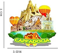 Vista 3 de Imán de Capadocia de Turquía para nevera de madera 3D, monumentos de viaje, coleccionables, recuerdos, decoración hecha a mano -322