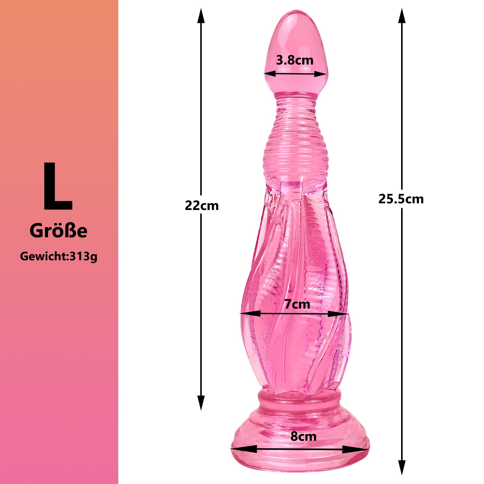 Consolador anal BDSMAGE con ventosa, consolador anal de fantasía, tapón anal, consolador con cola para hombres y mujeres, juguetes sexuales eróticos para parejas, sexo extremo (L)