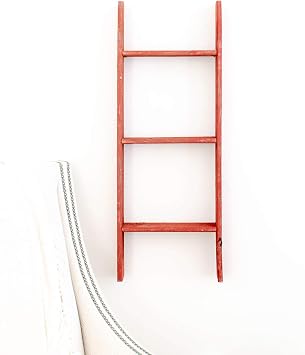 BARNWOODUSA Throw Blanket Ladder, Quilts, More, Porch, 3-Foot, Red