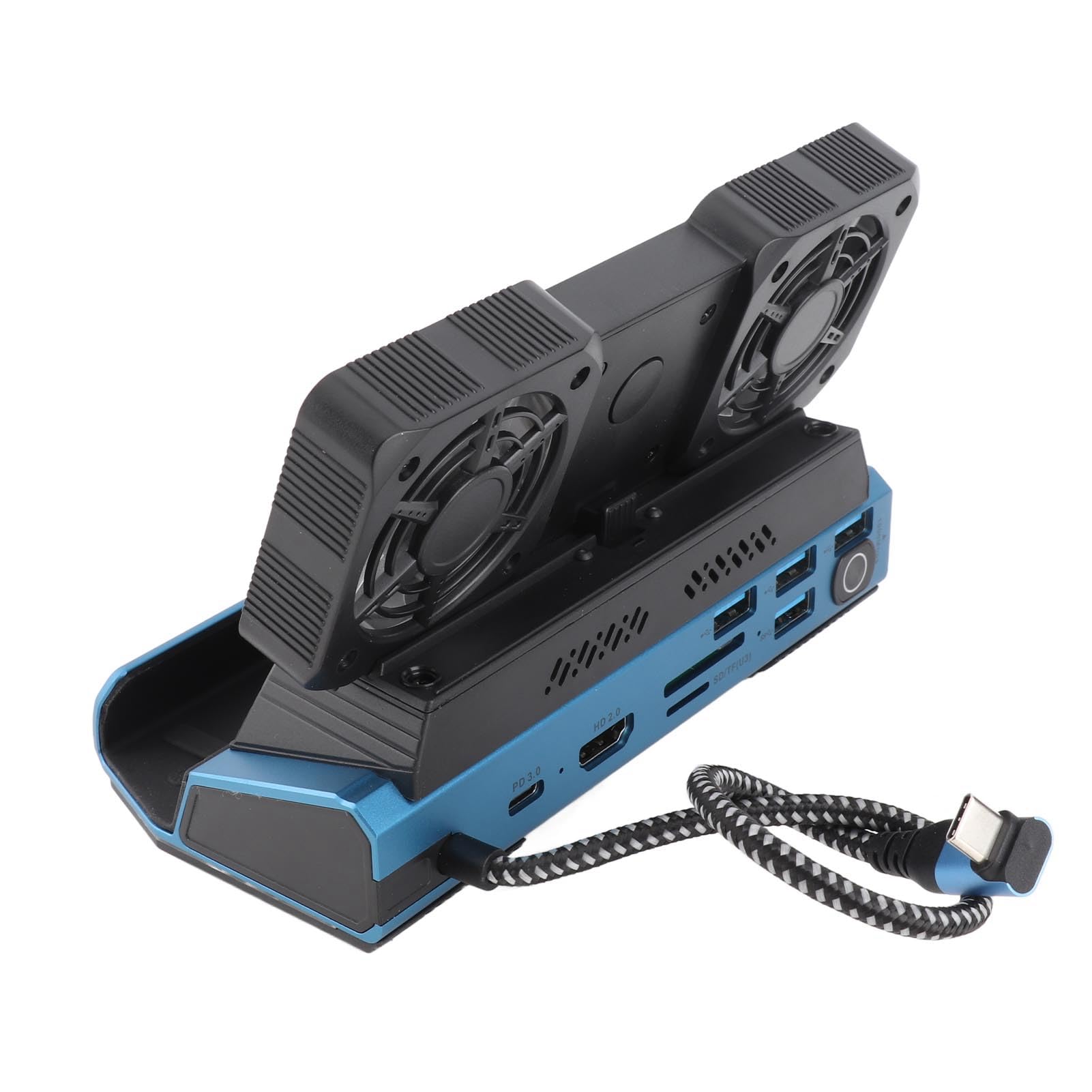 Taidda Estación de Acoplamiento USB C RGB con Ventilador de Refrigeración Dual para Steam Deck Interfaz Multimedia 4K 60 Hz Gigabit Ethernet para Consola de Juegos Portátil Base Aleación de Aluminio